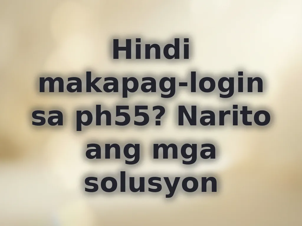 Solusyon sa login error