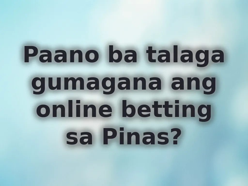 Online betting system sa Pinas
